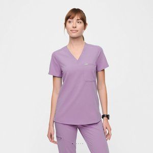 Catarina One-Pocket Scrub Top Lavender Dew XS